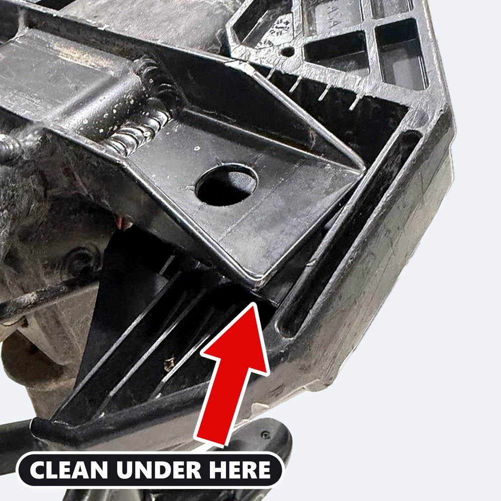 Clean under the bracket